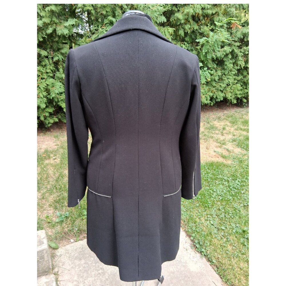 Black Biker Moto Stylish Coat Medium - Picture 8 of 8